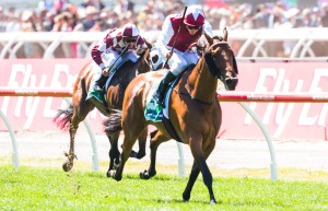 Wistful winning the TAB Rewards Trophy at Flemington ridden by Kerrin McEvoy and trained by Peter Snowden - (photo by Steven Dowden/Race Horse Photos Australia)